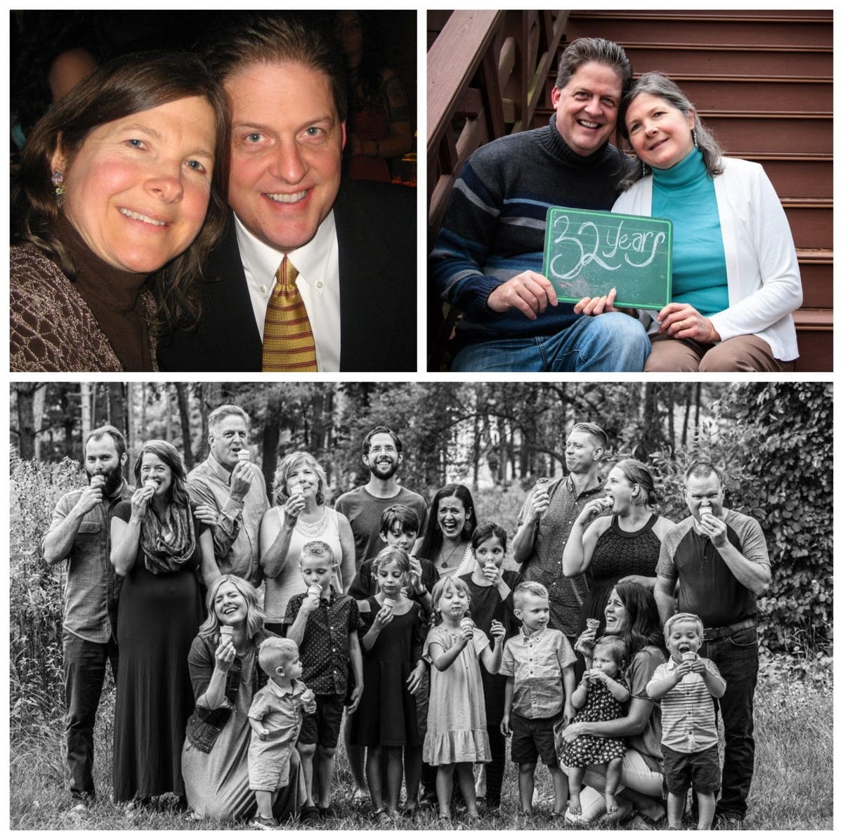 Doug Vos 2018 family reunion photo -- Jane promised everyone ice cream if they would cooperate.