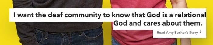 Evaluating a church website. Accessibility Test. Caption: I want the deaf community to know that God is relational and cares about them.