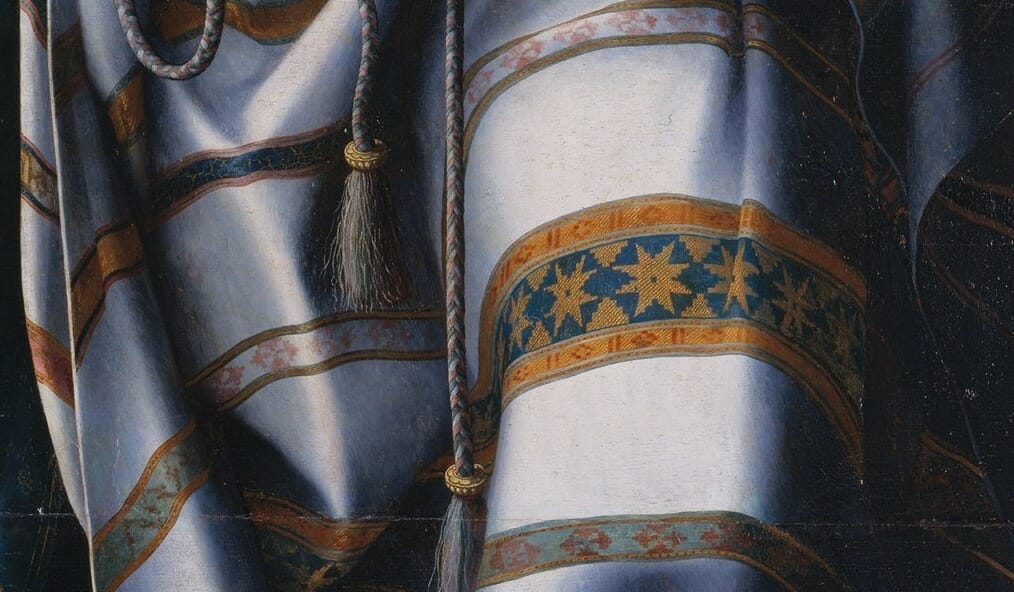Patterns in art - a closeup look at the geometrics patterns found in the fabric of Moses' robe.