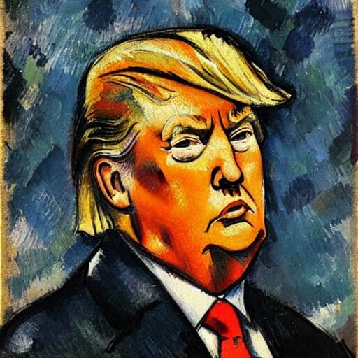 Donald Trump portrait - with Cézanne style brush strokes