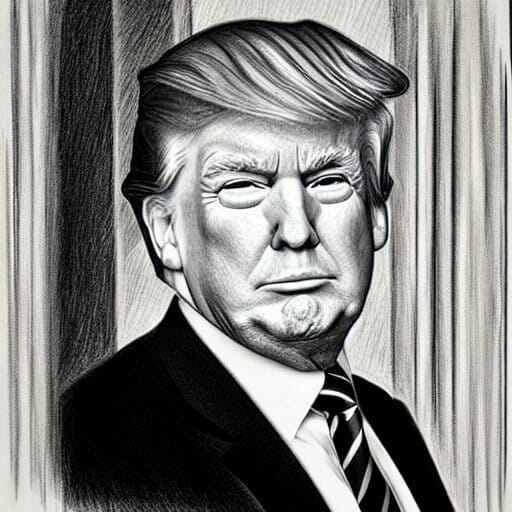 Donald Trump portrait - pencil / charcoal sketch