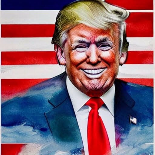 Donald J. Trump portrait - Water color 