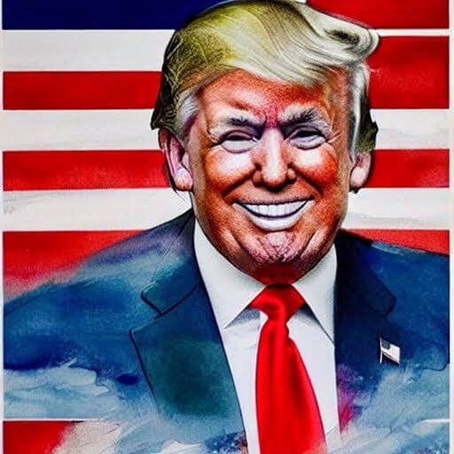 Donald J. Trump portrait - Water color