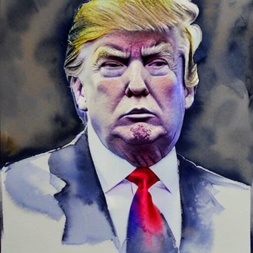 Donald Trump portrait - water color and pencil