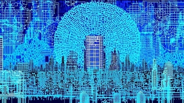 AI generated art, reimagining AI impact on the city.