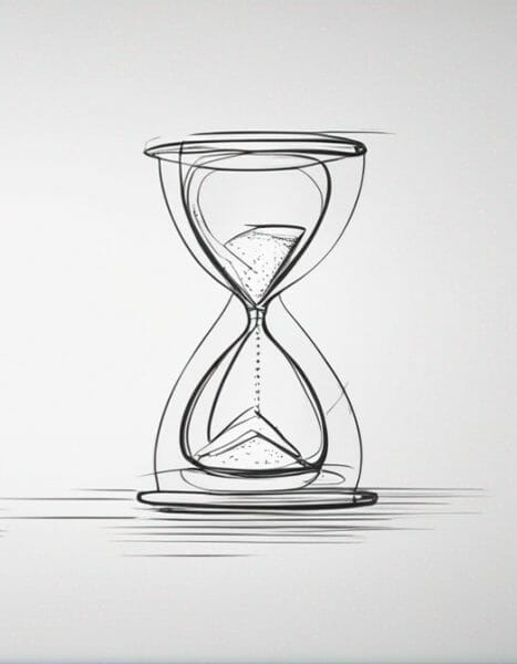 An artist sketch of the Mark Newson Hourglass.